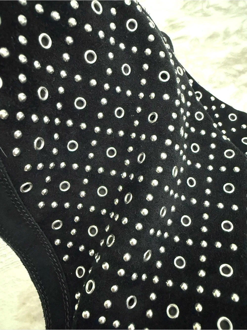 EUC Michael Kors Sally Studded Women Boots Black Suede Knee High